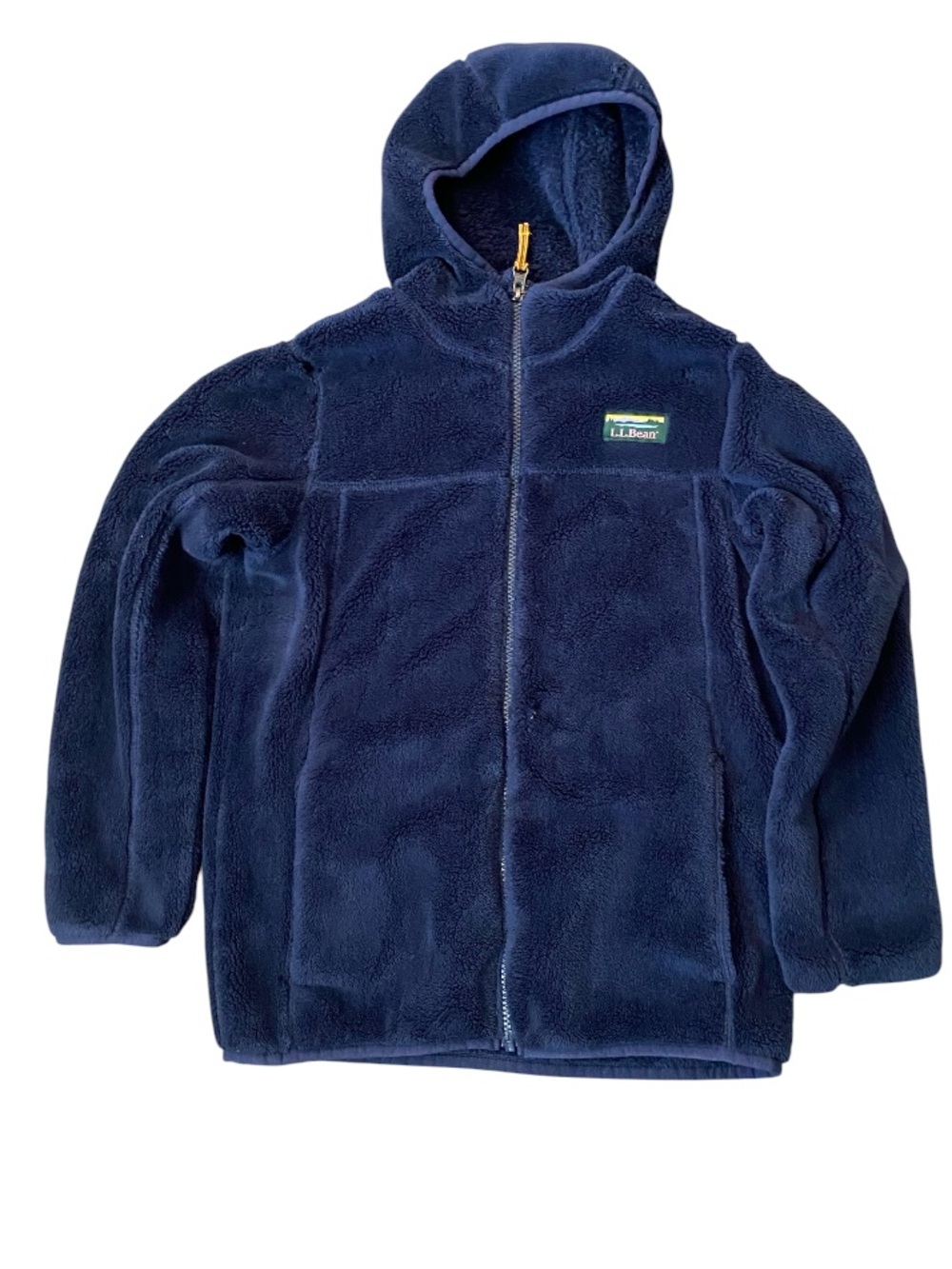 L.L.Bean Navy Plush Fleece Zip Jacket with Front Pockets M 10-12